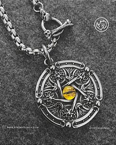 Colar pentagrama em aço inoxidável de durabilidade eterna